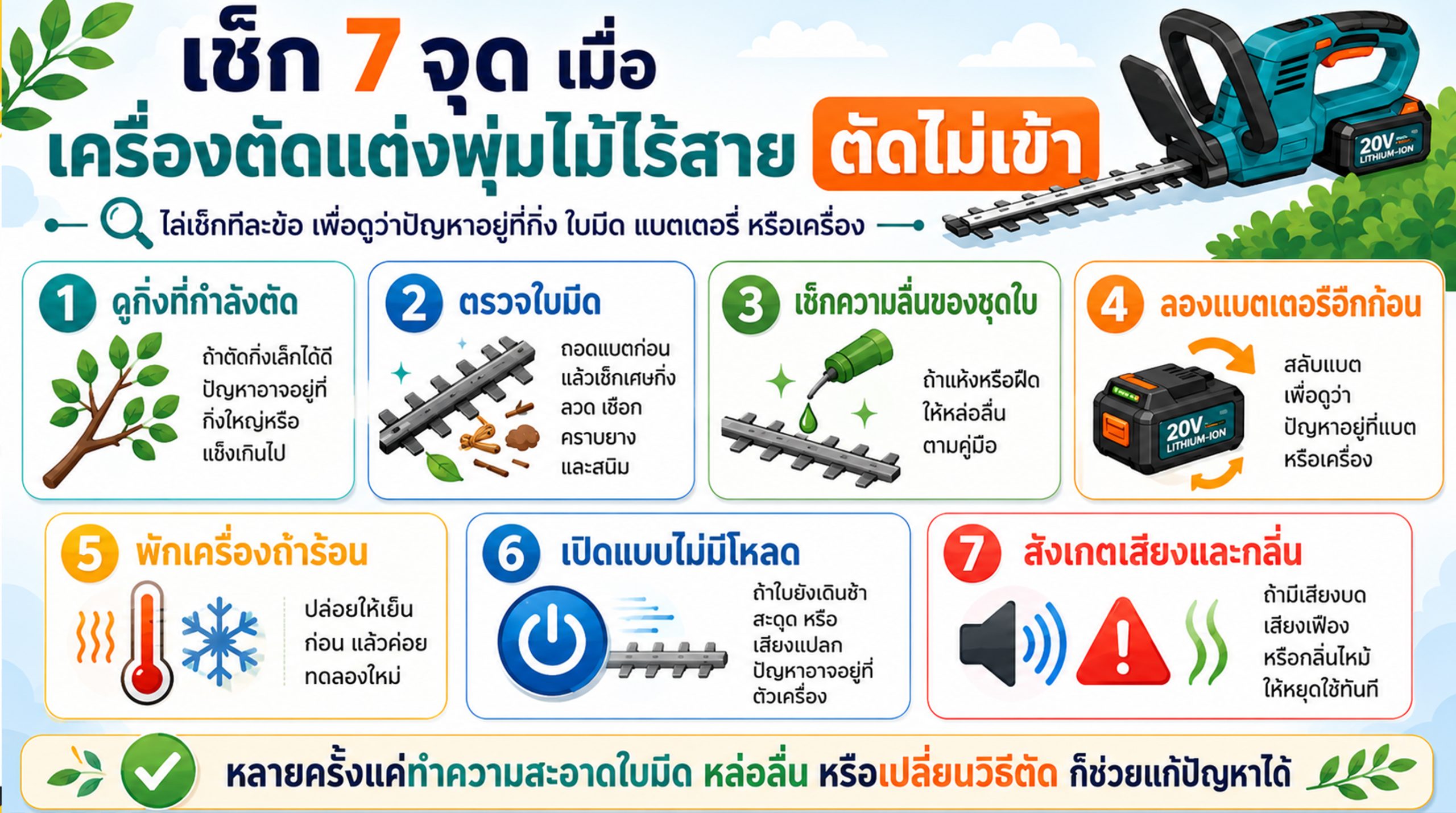 เครื่องตัดแต่งพุ่มไม้ไร้สาย